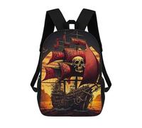 sinyumoney Pirate Ship at Sunset -1 Mochila Escolar Impresa En 3D Para Niños, Mochila Escolar Informal De Moda Para Viajes Para Niños Y Estudiantes 17inch