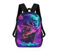 sinyumoney Pirate Ship Dreamscape -1 Mochila De Peluche Con Dibujos Animados, Mochila 3D Para Niños, Bolsa Escolar, Idea De Regalo De Cumpleaños Para Niños Y Niñas 17inch