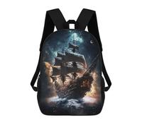 sinyumoney Pirate Ship In Space Mochilas Para Niños Y Estudiantes, Mochilas Escolares Impresas En 3D, Mochilas Para Estudiantes De Primaria Y Secundaria Para Niños Y Niñas 17inch