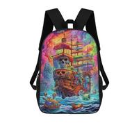 sinyumoney Pirate Ship in Stormy Seas -2 Mochilas Infantiles Impresas En 3D Para Niños, Mochilas Escolares De Moda, Mochilas De Viaje, Mochilas Escolares Para Niños De Primaria 17inch