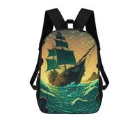 sinyumoney Pirate Ship Mochila Escolar Para Niñas Mochila Impermeable Mochila Informal De Día Mochila Ligera Para Niño Y Niña Mochila Escolar 17inch
