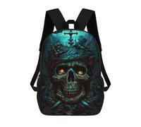 sinyumoney Pirate Skull Artwork Mochila Escolar Impresa En 3D Para Niños, Mochila Escolar Informal De Moda Para Viajes Para Niños Y Estudiantes 17inch
