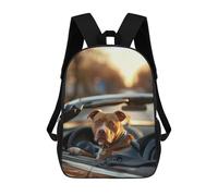 sinyumoney Pit Bull Cabriolet Car Dog Mochila Escolar Grande Resistente Al Agua Para Portátil Para Niñas, Niños Y Adolescentes 17inch