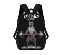 sinyumoney Pit Bull Dog Weightlifting Mochila Escolar Resistente Al Agua, Mochila De Viaje, Bolsa Para Computadora Para La Escuela/trabajo/viajes 17inch