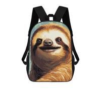sinyumoney Pixel Art Cute Sloth Face Mochila Escolar Para Niños, Mochila Escolar Impresa En 3D Para Estudiantes De Primaria Y Secundaria 17inch
