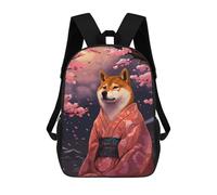 sinyumoney Pixel Art Shiba Inu Sakura Mochila Escolar Infantil Impresa En 3D Para Niños, Mochilas De Viaje, Bolsas Para Libros, Mochila Escolar Infantil 17inch