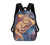 sinyumoney Pizza Cat in Space Galaxy Mochila Infantil Para Niñas Y Niños, Mochila De Día, Escuela Primaria, Perfecta Para La Vuelta Al Cole O Educación Física, Regalos Y Viajes 17inch