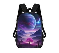 sinyumoney Planetary Landscape with Pink Tree 17inch Mochilas Escolares Impresas En 3D, Mochilas Escolares De Moda Para Niños De Primaria Y Secundaria