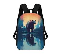 sinyumoney Polar Bear Artwork Mochila Escolar Resistente Al Agua, Mochila Escolar De Negocios Para Niños/niñas/adolescentes 17inch