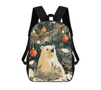 sinyumoney Polar Bear Christmas Mochila Ligera Informal Para El Día A Día, Mochila Escolar Para Hombres/mujeres 17inch