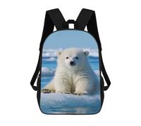 sinyumoney Polar Bear Cub on Ice Floe Mochila Escolar Para Ordenador, Para El Colegio/trabajo/viajes Para Niñas, Niños Y Adolescentes 17inch