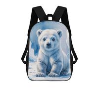 sinyumoney Polar Bear Cub Watercolor Mochila Escolar Infantil Impresa En 3D, Mochila Informal De Moda Para Niños, Mochila De Viaje De Alta Capacidad Para Libros Para Niños 17inch