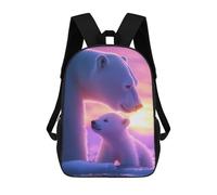 sinyumoney Polar Bear Family Sunset Mochila Escolar, Mochila Informal, Mochila De Día, Mochila Escolar, De Trabajo, De Viaje Para Niñas, Adolescentes 17inch