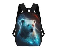 sinyumoney Polar Bear Galaxy Art Print Mochilas Para Niños 17inch Mochila Escolar Mochila Escolar Impresa En 3D Para Niños De Primaria Y Secundaria