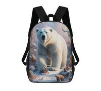 sinyumoney Polar Bear Ice King Mochila Escolar Infantil Impresa En 3D, Mochila Informal De Moda Para Niños, Mochila De Viaje De Alta Capacidad Para Libros Para Niños 17inch