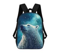 sinyumoney Polar Bear in Starry Sky Mochila Infantil Para Niñas, Mochila Escolar 3D, Mochila Para Niños Pequeños, Mochila Informal De Día, Mochila Escolar De Moda 17inch