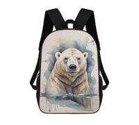 sinyumoney Polar Bear in Watercolor Mochila Escolar Grande Resistente Al Agua Para Portátil Para Niños/niñas/adolescentes 17inch