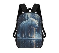 sinyumoney Polar Bear in Winter Wonderland Mochila Escolar Mochilas Escolares Para Niñas Y Niños Mochila Con Bolsillo Mochila Escolar De Moda Para Niños 17inch