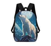 sinyumoney Polar Bear Moon Night Mochila Infantil Escolar Para Niños Con Estampado 3D De Dibujos Animados, Mochila Escolar Para Estudiantes, Mochila Para Portátil Para Niños Y Niñas 17inch