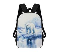 sinyumoney Polar Bear on Ice Mochila De Moda Para Papelería, Impermeable, Informal, Para Hombres, Mujeres Y Adolescentes 17inch