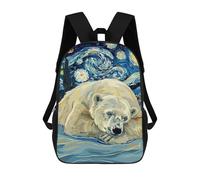 sinyumoney Polar Bear Starry Night Art Mochilas Mochilas Infantiles Mochila Escolar Mochila Escolar Infantil Impresa En 3D Mochilas De Viaje De Moda Para Niños De Primaria Y Secundaria 17inch