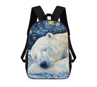 sinyumoney Polar Bear Starry Night Mochila Impresa En 3D Para Niños, Mochila Escolar, Mochilas De Viaje Para Niños, Bolsas De Libros De Alta Capacidad, Mochila Infantil 17inch