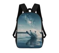 sinyumoney Polar Bear Swims Cosmic Mochila Escolar, Mochila De Viaje, Mochila Universitaria, Mochilas Para El Campus, Viajes Al Aire Libre, Deportes 17inch