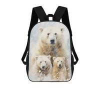 sinyumoney Polar Bear Xmas Family Mochila Infantil, Mochila Escolar Impresa En 3D, Mochila Para Niños Y Niñas, Mochila Escolar Ajustable Para La Escuela Primaria 17inch