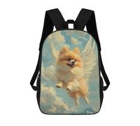sinyumoney Pomeranian Angel Pet Memorial Tribute Angel Dog Mochila Ligera Informal Para El Día A Día, Mochila Escolar Para Hombres/mujeres 17inch