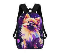 sinyumoney Pomeranian Cute Pixel Art Mochila Escolar Infantil Con Impresión 3D, Mochila Escolar Informal Para Niños De Primaria Y Secundaria 17inch