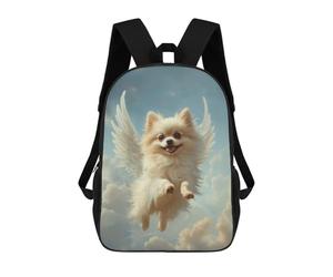sinyumoney Pomeranian with Angel Wings Small Dog Tribute Angel Dog Mochila Escolar/de Trabajo/para Portátil Para Hombres, Mujeres Y Adolescentes 17inch
