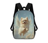 sinyumoney Pomeranian with Angel Wings Small Dog Tribute Angel Dog Mochila Escolar Infantil De Moda Informal Mochilas Infantiles Impresas En 3D Mochila Grande Para Niño 17inch