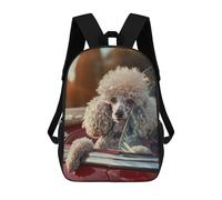 sinyumoney Poodle Cabriolet Car Sun Mochilas Infantiles Impresas En 3D, Mochilas De Moda Informales, Mochilas De Viaje Bonitas, Mochilas Informales Para Exteriores Para Niños Y Niñas 17inch