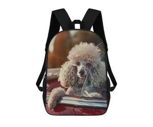 sinyumoney Poodle Cabriolet Car Sun Mochilas Infantiles Impresas En 3D, Mochilas De Moda Informales, Mochilas De Viaje Bonitas, Mochilas Informales Para Exteriores Para Niños Y Niñas 17inch