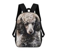 sinyumoney Poodle Dog Black Ink Mochilas Para Niños Y Estudiantes, Mochilas Escolares Impresas En 3D, Mochilas Para Estudiantes De Primaria Y Secundaria Para Niños Y Niñas 17inch