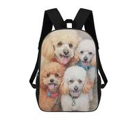 sinyumoney Poodle Family Sketch Mochila Escolar Infantil De Moda Informal Mochilas Infantiles Impresas En 3D Mochila Grande Para Niño 17inch