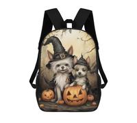 sinyumoney Poodle Halloween Witch Hat Mochila Escolar Infantil Impresa En 3D Para Niños, Mochilas De Viaje, Bolsas Para Libros Para Niños Estudiantes De Primaria 17inch