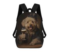 sinyumoney Poodle Holding A Beer Mochila, Mochila Infantil, Mochila Escolar Para Estudiantes, Mochila Para Libros, Mochila Escolar Impresa En 3D Para Niños Y Niñas 17inch