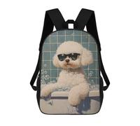 sinyumoney Poodle in Bathtub with Sunglasses-1 Mochila Escolar, De Negocios, Para Portátil, Unisex, Informal, Para Adolescentes, Chicas, Chicos, Mujeres Y Hombres 17inch