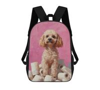 sinyumoney Poodle on Toilet Paper Mountain Painting Poodle Bathroom Print Mochilas Escolares Mochilas Escolares De Secundaria Mochila Informal Para El Campus Viajes Al Aire Libre Deportes 17inch