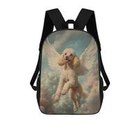 sinyumoney Poodle with Angel Wings Loving Companion Memorial Print Mochila De Moda Para Papelería, Impermeable, Informal, Para Hombres, Mujeres Y Adolescentes 17inch