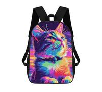 sinyumoney Pop Art Cute Cartoon Cat Mochilas Para Niños Mochila Escolar De Moda Mochila Escolar Impresa En 3D Para Niños Estudiantes De Primaria Y Secundaria 17inch
