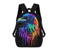 sinyumoney Pop Art Rainbow Raven Mochila Escolar, Mochila De Viaje, Mochila Universitaria, Mochilas Para El Campus, Viajes Al Aire Libre, Deportes 17inch