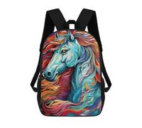sinyumoney Portait of A Horse Mochila Escolar Para Niños Mochila Escolar Impresa En 3D Mochila Escolar De Moda Para Niños De Primaria Y Secundaria 17inch