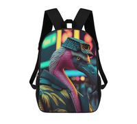 sinyumoney Portait of Flamingo Mochila Escolar Mochila Para Niños Impresa En 3D Mochilas Infantiles Para Niños Y Niñas Mochilas Escolares Mochilas De Viaje Para Niños 17inch