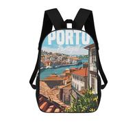 sinyumoney Porto Portugal Travel Mochila, Mochila Escolar Impresa En 3D, Bolsa Para El Almuerzo Escolar, Mochila De Viaje, Mochila Para Amigos, Mochila Escolar Para Niñas Y Niños 17inch