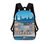 sinyumoney Porto Travel Print Mochila Escolar Infantil Impresa En 3D Para Niños, Mochila De Viaje De Alta Capacidad, Bolsas Para Libros, Mochila Escolar Infantil 17inch