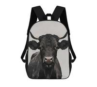 sinyumoney Portrait of A Black Bull Mochila Escolar Infantil De Moda Informal Mochilas Infantiles Impresas En 3D Mochila Grande Para Niño 17inch