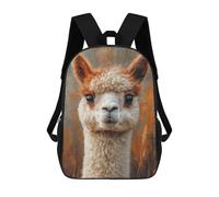 sinyumoney Portrait of A Cute Alpaca Mochila Escolar Infantil De 17 Pulgadas, Impresa En 3D, Estilo Casual, Para Niños, Ideal Para Viajes, Como Mochila Escolar O Para Llevar Libros.