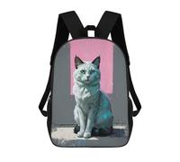 sinyumoney Portrait of A White Cat Mochilas Infantiles Impresas En 3D Para Niños, Mochilas Escolares De Moda, Mochilas De Viaje, Mochilas Escolares Para Niños De Primaria 17inch